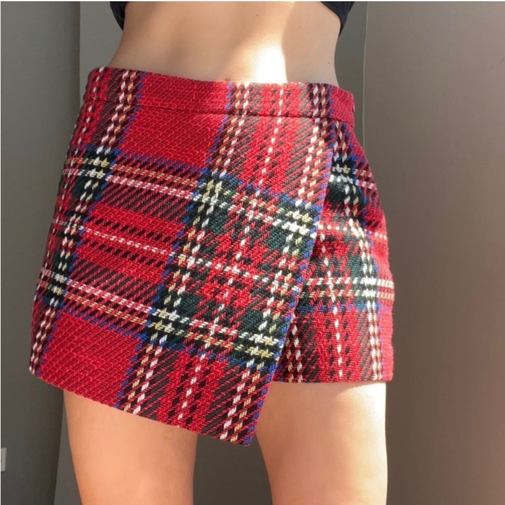 Barbara bui plaid winter mini skort/skirt